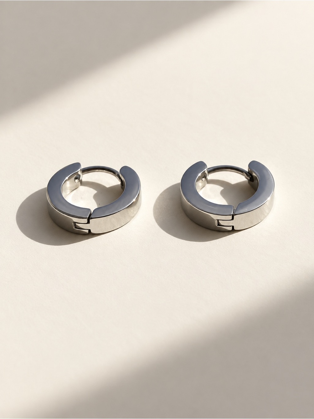 Minimal Stainless Steel Huggie Hoop Earrings - Women Accessories